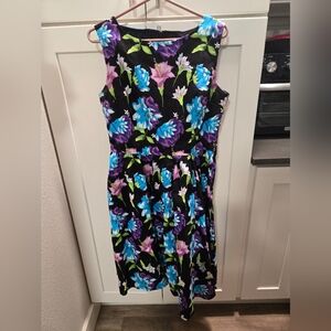 Lindy Bop Audrey' Vintage 50's Style Tropical Floral Print Swing Dress